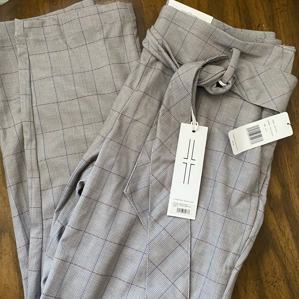 Grey Plaid Slacks